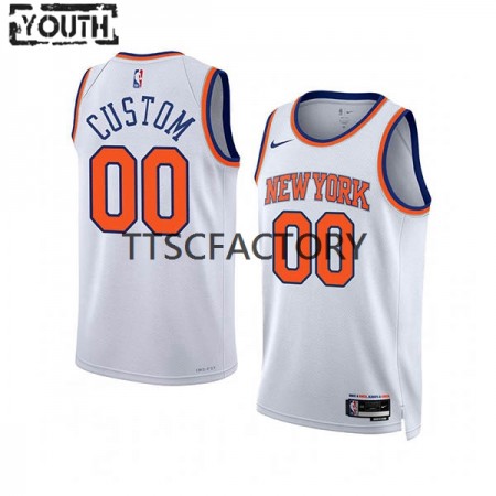 Maillot Basket New York Knicks Personnalisé Nike 2022-23 Association Edition Blanc Swingman - Enfant
